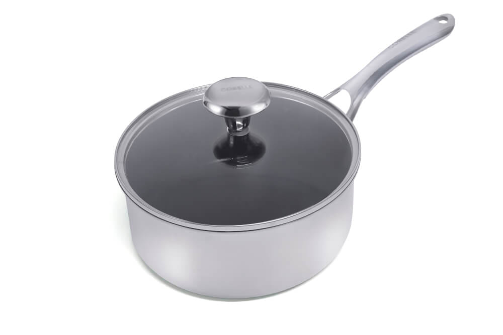 หม้อด้ามพร้อมฝา 18 ซม. NON-STICK ไร้การเคลือบ CORELLE DURANANO สีเงิน_3